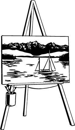 Easel, Painting